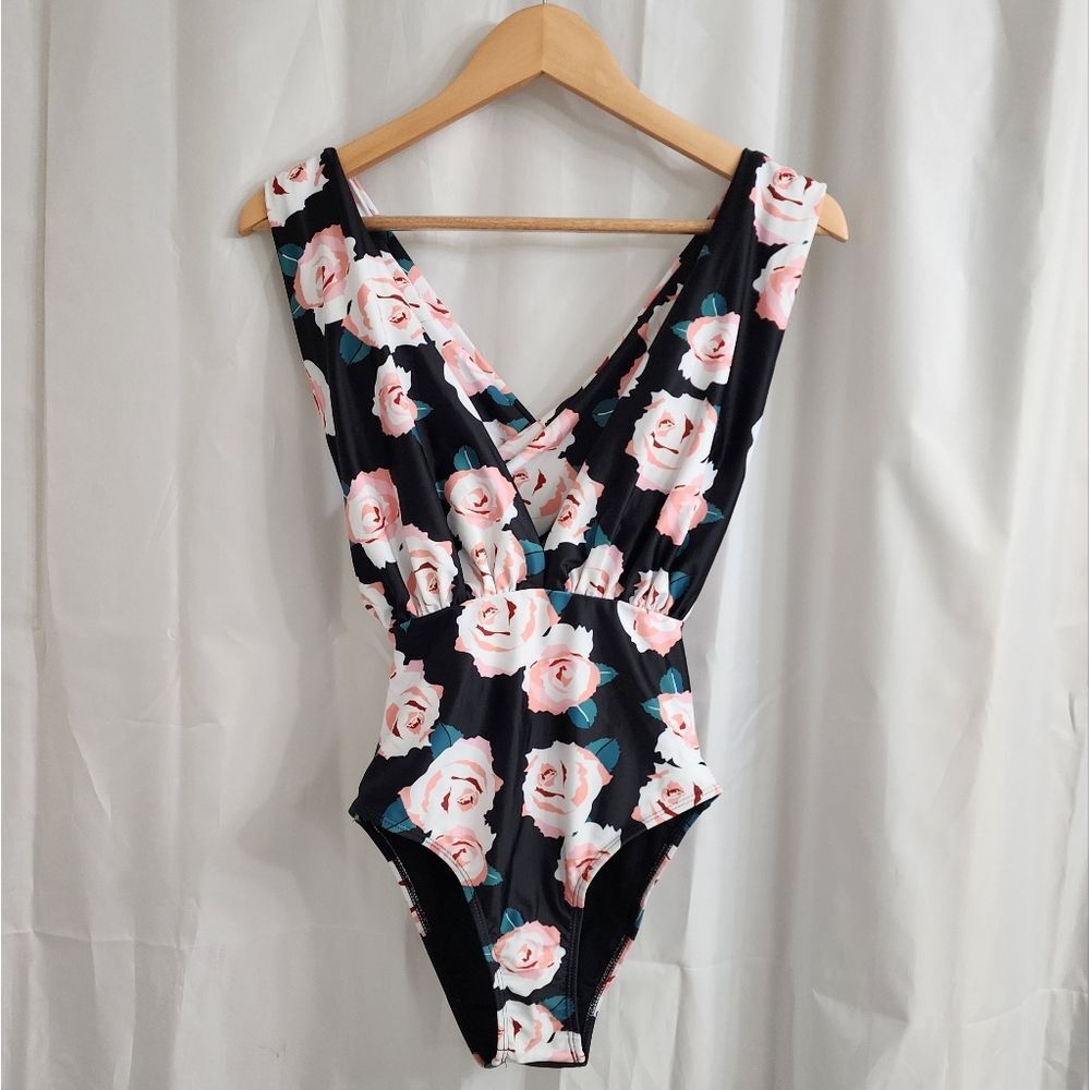 158) Vibesicily Floral One Piece Swimsuit Womens Small